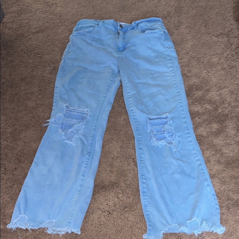 Light Blue Zenana Distressed Women's Jeans